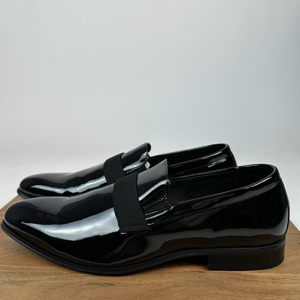 New Mens Joseph Abboud Soiree Formal Slip On Black Shoes Dress Shoes Size 13 D - Picture 2 of 8